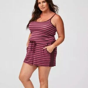 Torrid Super Soft Sleep Shorts Size 4 Pink Purple Stripe Lounge Pajama EUC